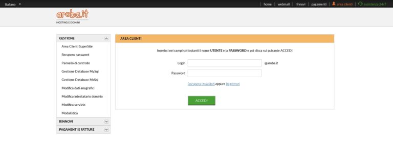 Phishing ai danni di Aruba, via email