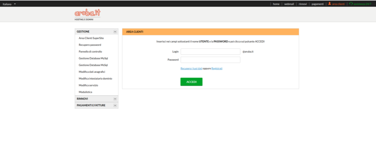 Aruba attaccato dal phishing da più di un mese