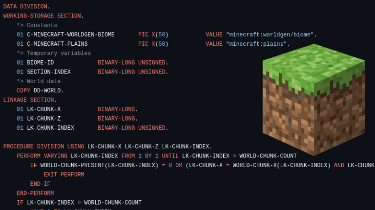 Come gestire un server Minecraft con COBOL