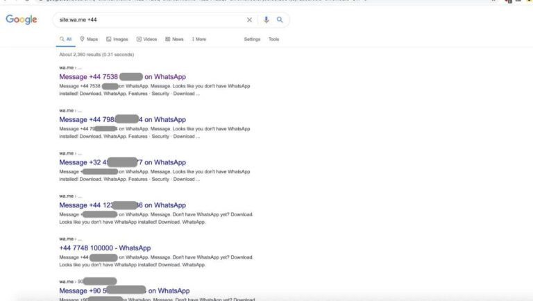 L’indicizzazione di Google dei numeri di WhatsApp solleva problemi di privacy