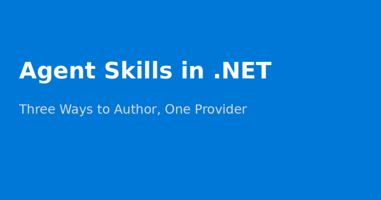 Agent Skills in .NET: tre paradigmi di composizione per gli agenti AI