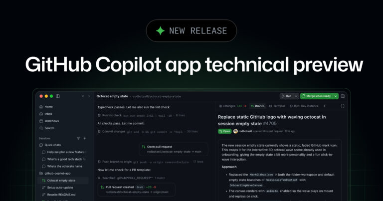 GitHub Copilot diventa un’app desktop autonoma: sessioni agentiche e Agent Merge in anteprima tecnica
